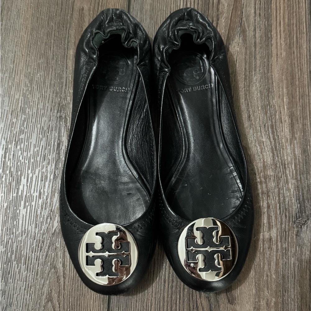 Tory Burch ballet flats (black with silver) - size 6